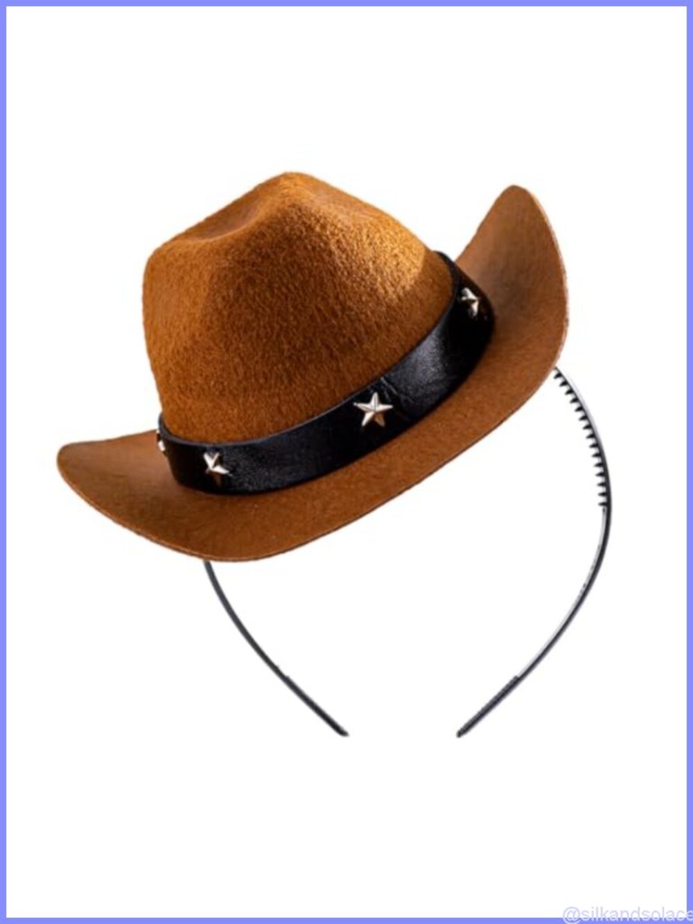 Mini Cowboy Hat Headband Polyester Plastic Western Hair Accessory